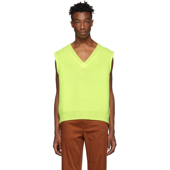 Photo: Acne Studios Yellow Keste V-Neck Sweater