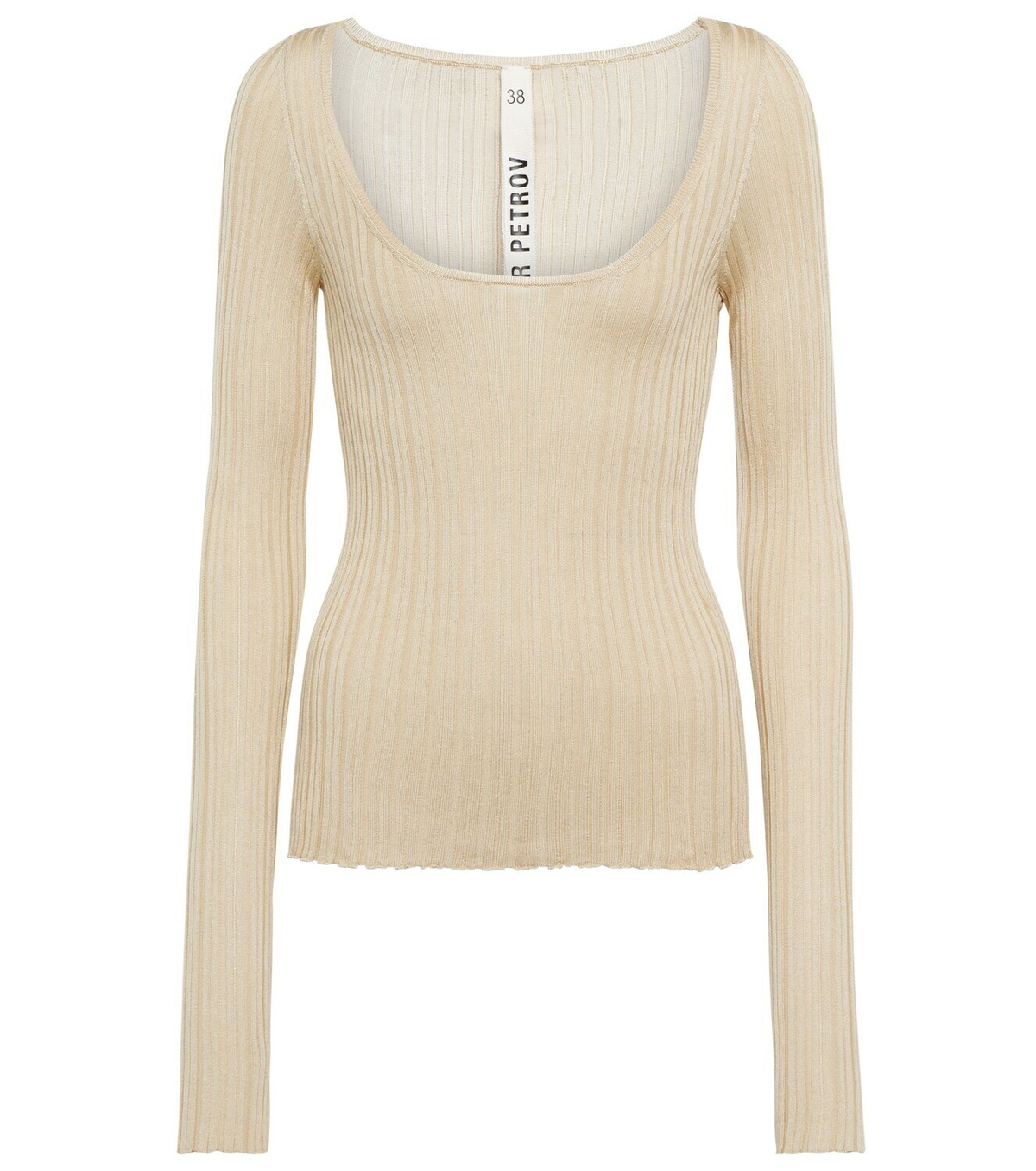 Petar Petrov Teva ribbed-knit silk top