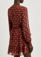 Paige Brasserie Floral-print Silk-georgette Mini Dress Red