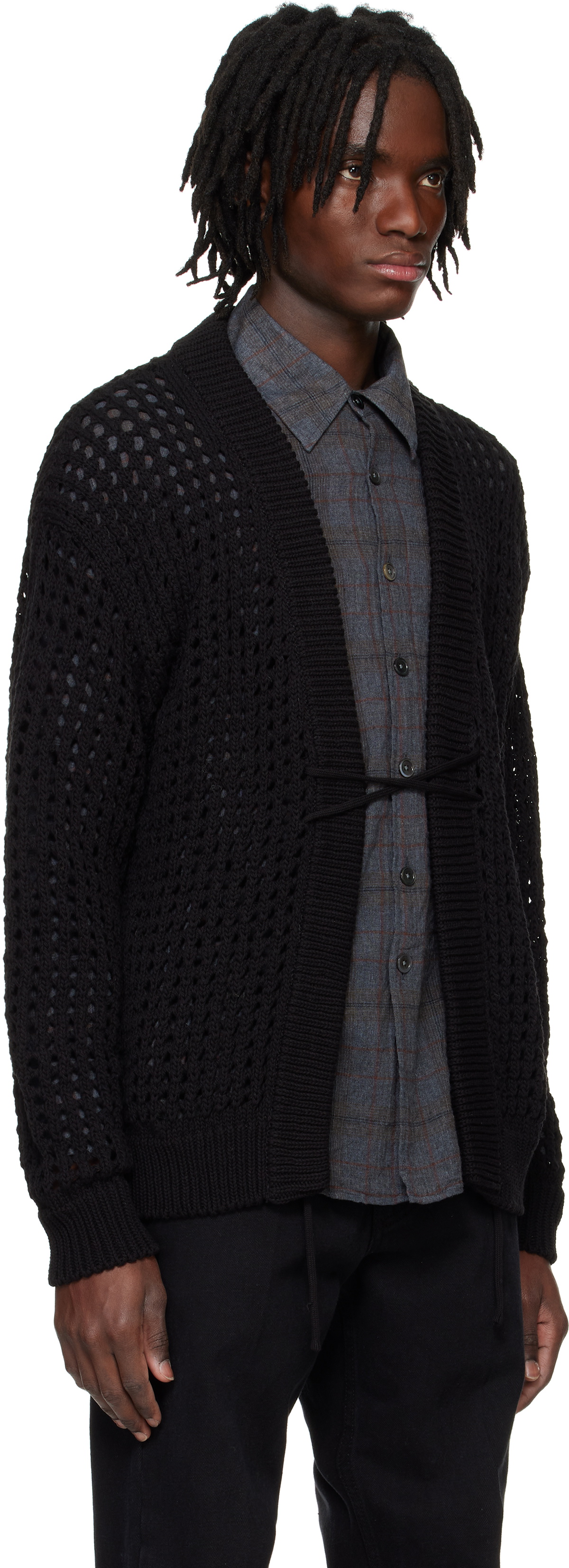 System Black Mesh Cardigan