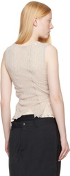 OUR LEGACY Taupe Ragged Top