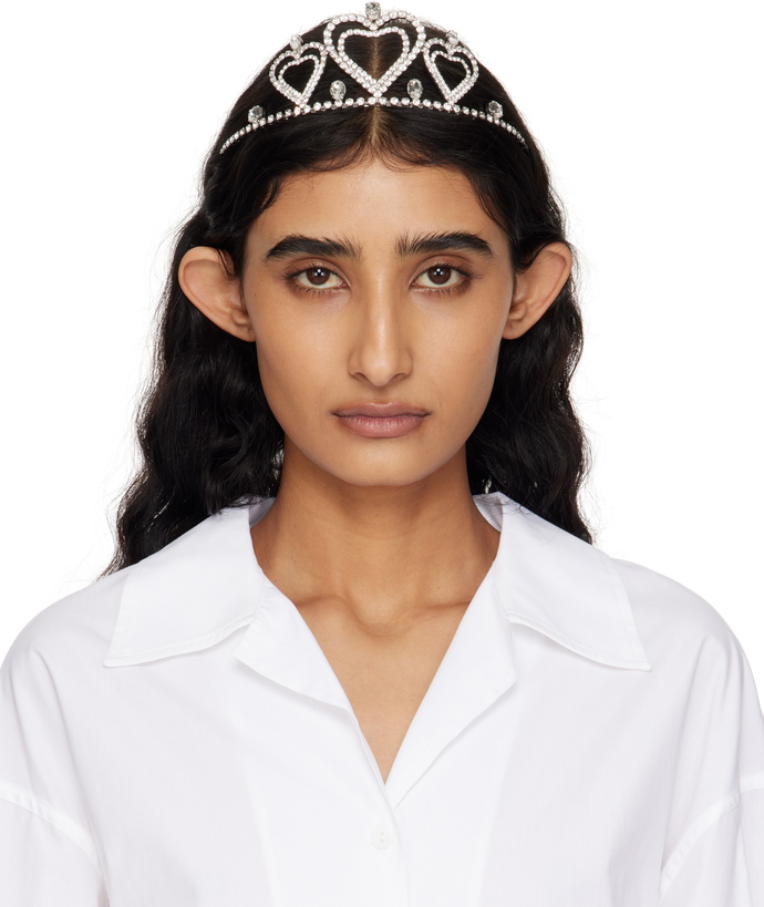 Photo: Blumarine Silver Crystals & Hearts Metal Tiara Headband