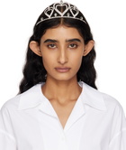 Blumarine Silver Crystals & Hearts Metal Tiara Headband