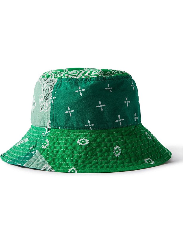 Photo: KAPITAL - Logo-Appliquéd Bandana-Print Cotton-Voile Bucket Hat