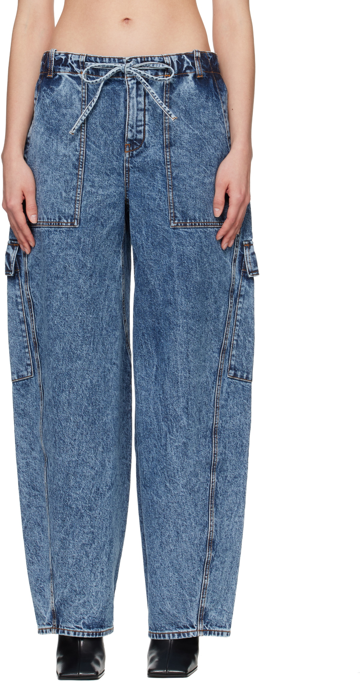 ALAÏA Blue Cargo Jeans
