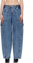 ALAÏA Blue Cargo Jeans