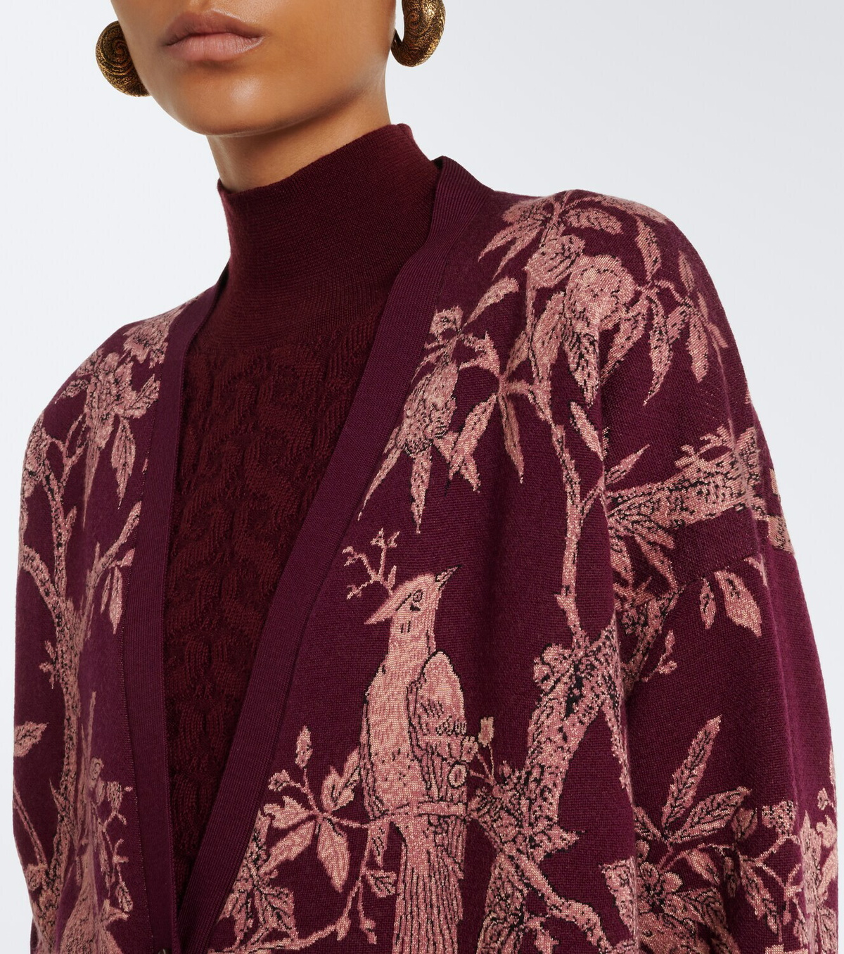 Etro Floral jacquard wool-blend cardigan