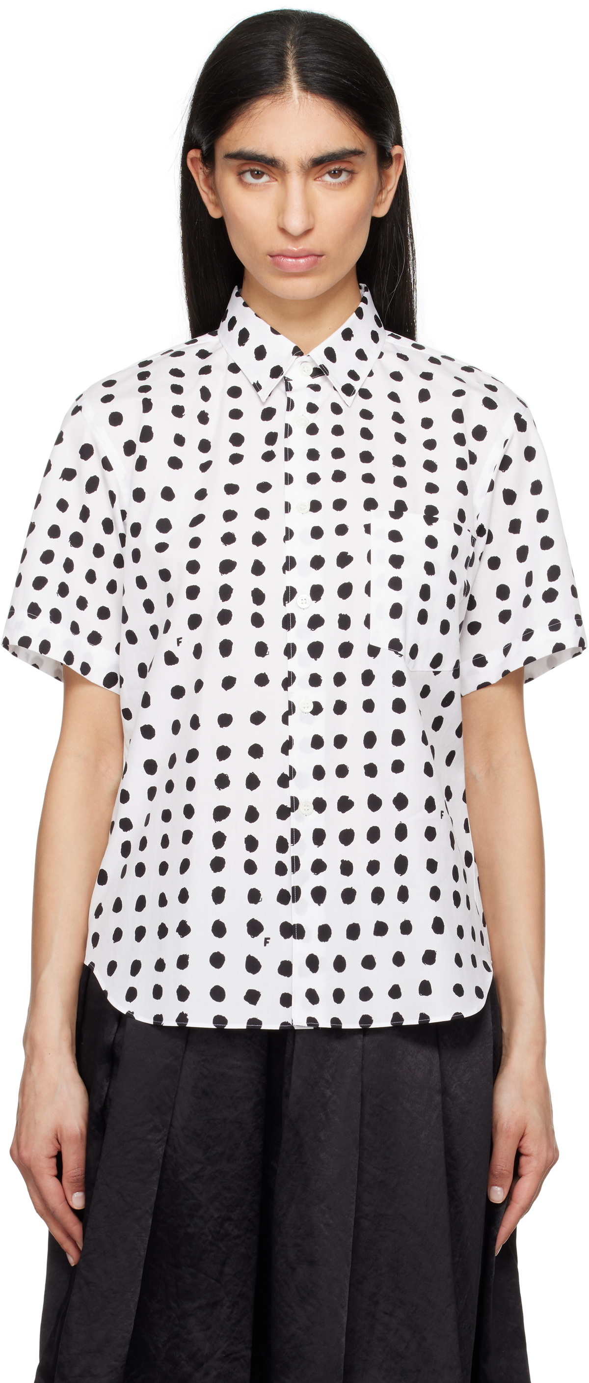 Black Comme des Garçons White Short Sleeve Shirt