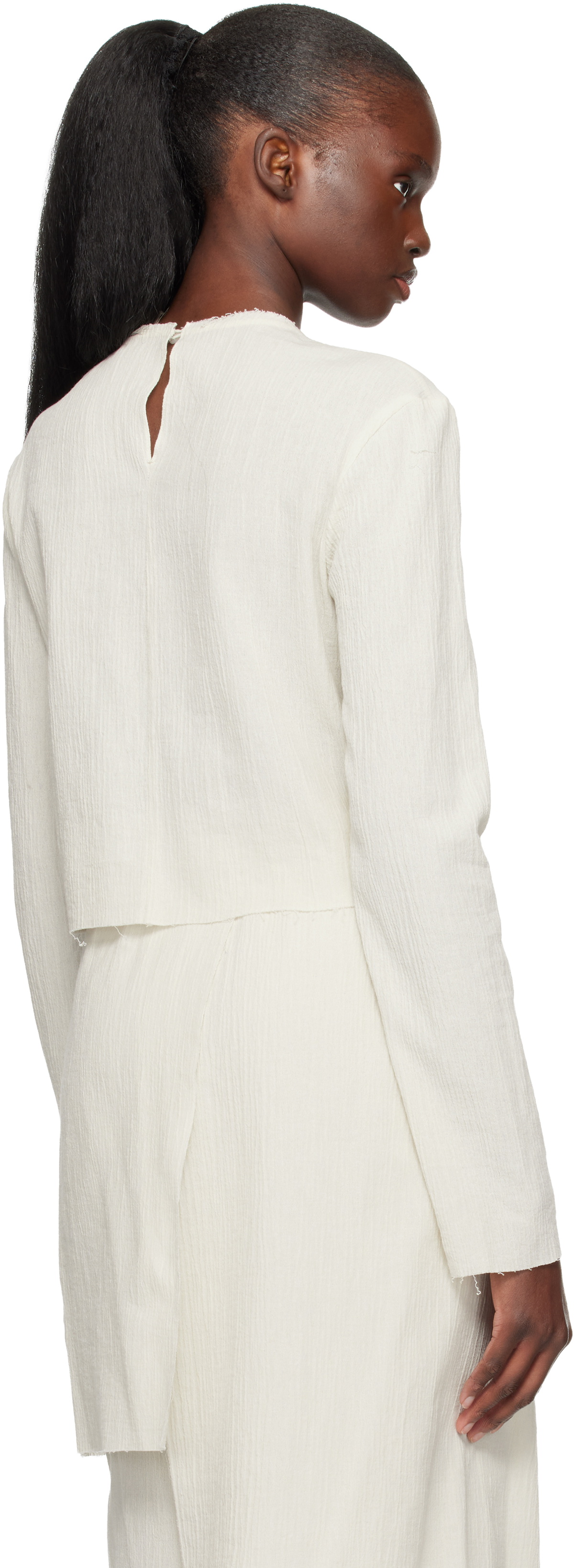 Lauren Manoogian Off-White Raw Apron Top
