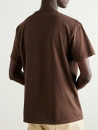 Noah - Core Logo-Print Cotton-Jersey T-Shirt - Brown