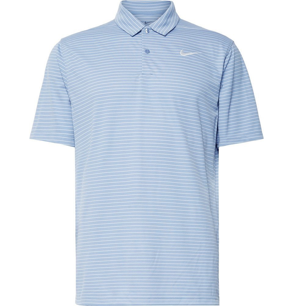 wang zweer verteren Nike Golf - Essential Striped Dri-FIT Golf Polo Shirt - Blue Nike Golf