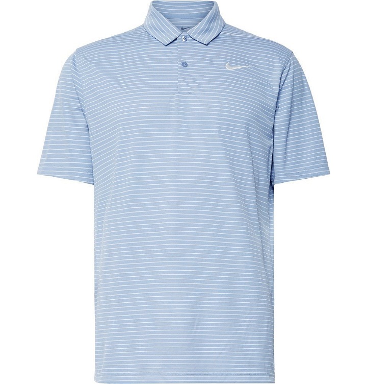 Photo: Nike Golf - Essential Striped Dri-FIT Golf Polo Shirt - Blue