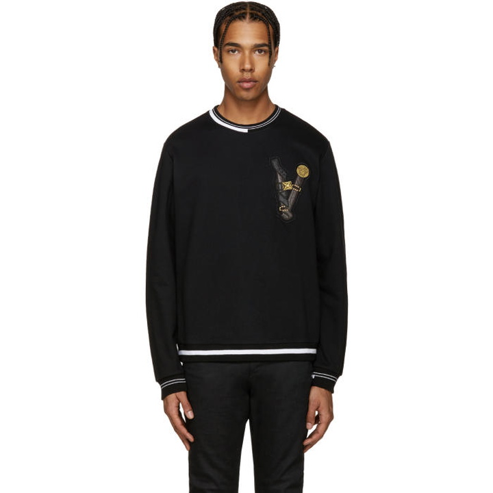 Photo: Versace Black Embroidered Belt Pullover