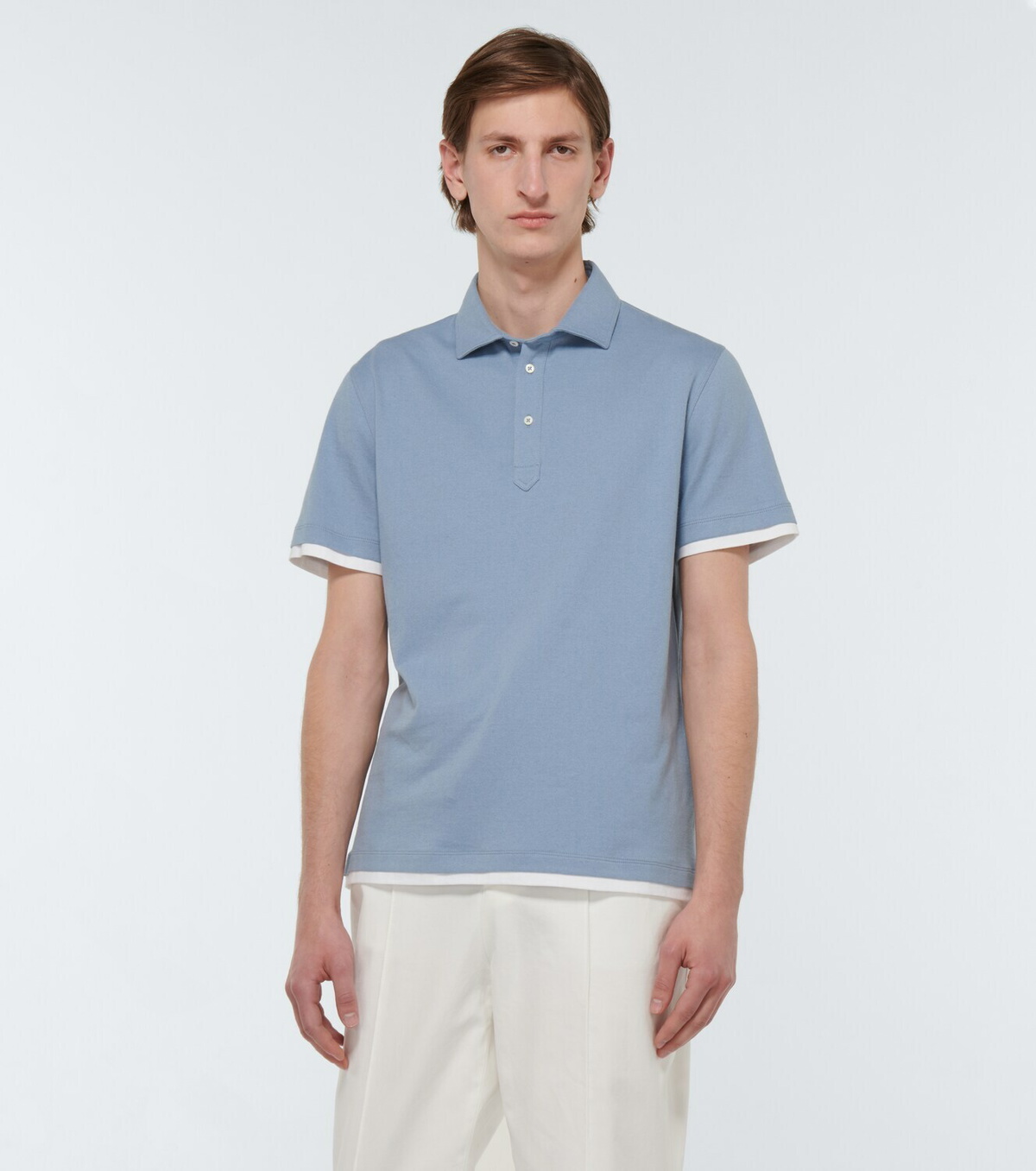 Tシャツ・カットソー BRUNELLO CUCINELLI Linen cotton polo shirt Brunello Cucinelli Men's Linen and Cotton Polo Shirt