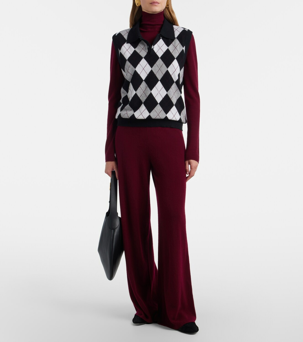 Lisa Yang Anwen argyle cashmere sweater vest