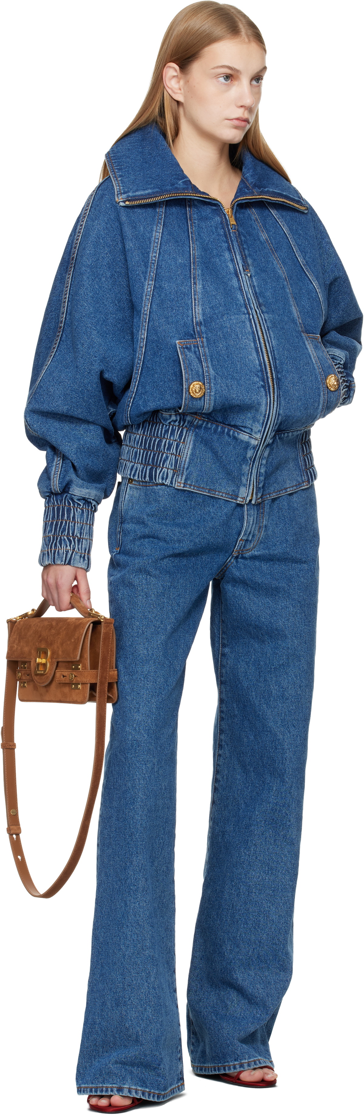 Balmain Blue Straight-Leg Jeans