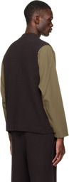 HOMME PLISSÉ ISSEY MIYAKE Brown Rustic Knit Vest