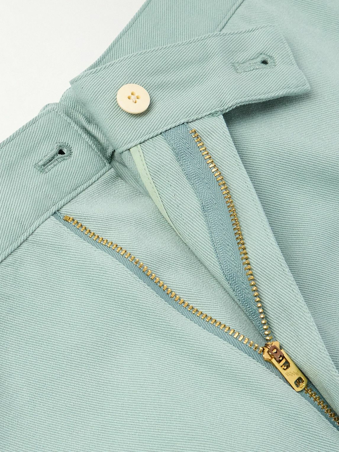 Visvim - Bertone Tapered Grosgrain-Striped Cotton-Twill Trousers - Green