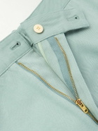 Visvim - Bertone Tapered Grosgrain-Striped Cotton-Twill Trousers - Green