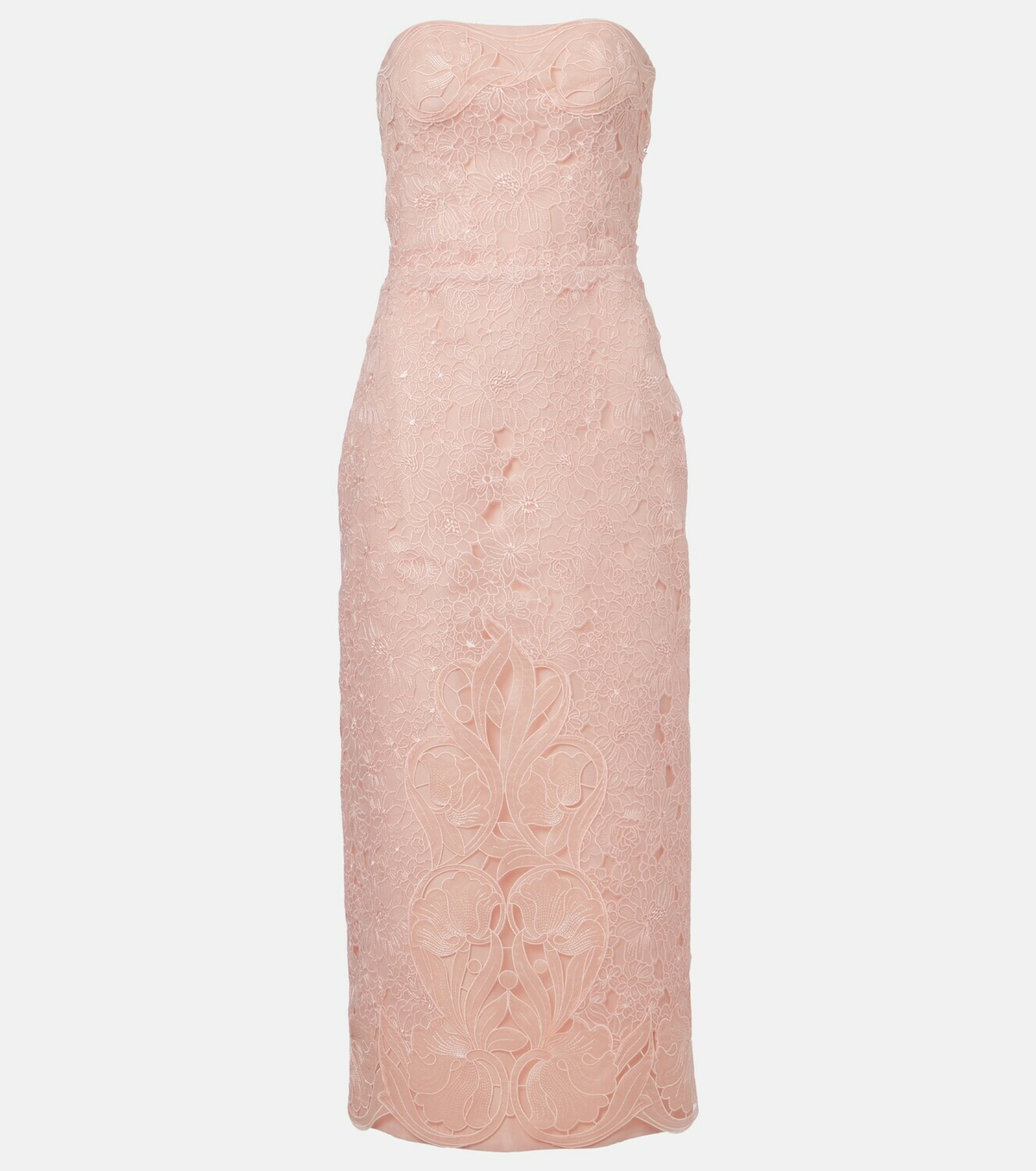 Costarellos Jillie embroidered organza bustier gown