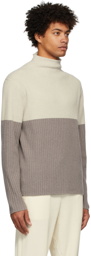 Theory Beige Wool Cashmere Turtleneck