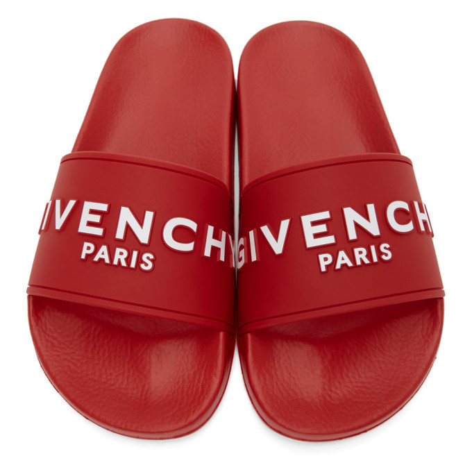 Givenchy Red Logo Flat Sandals Givenchy