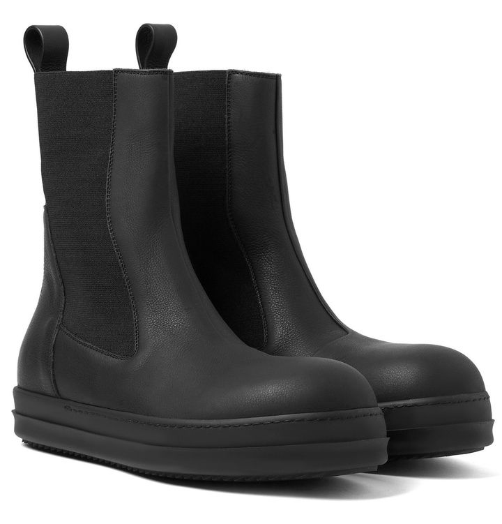 Photo: Rick Owens - Bozo Leather Chelsea Boots - Black