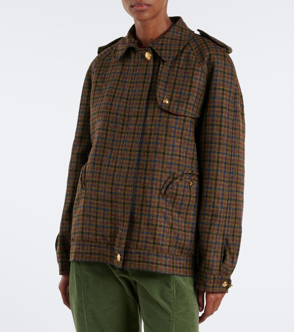 Blazé Milano Chausie checked virgin wool jacket