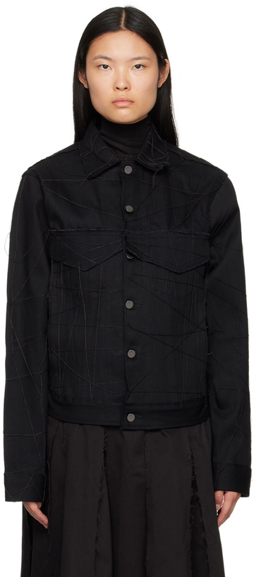 Photo: AIREI Black Stitched Denim Jacket