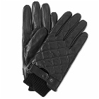 Barbour Men's Quilted Leather Glove in Black