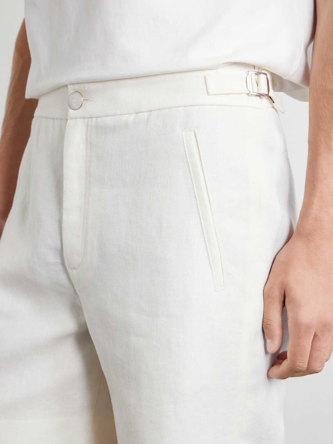 God's True Cashmere - Straight-Leg Linen-Twill Shorts - White