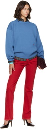 WILLY CHAVARRIA Blue 'Chavarria' Embroidered Sweater