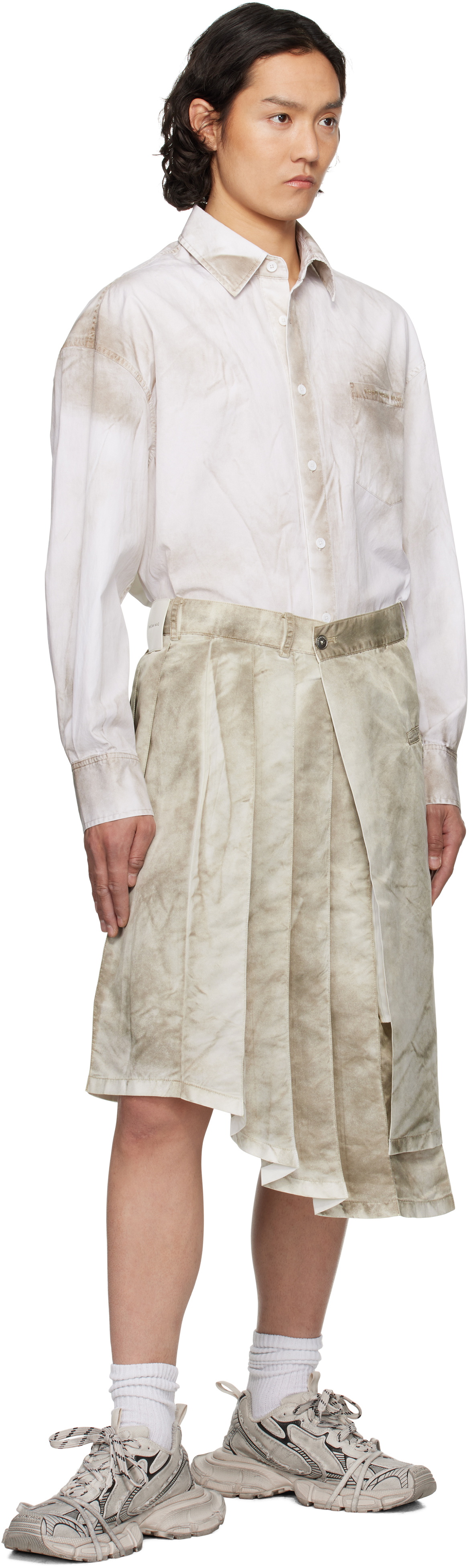 Feng Chen Wang White Sandwashed Shirt