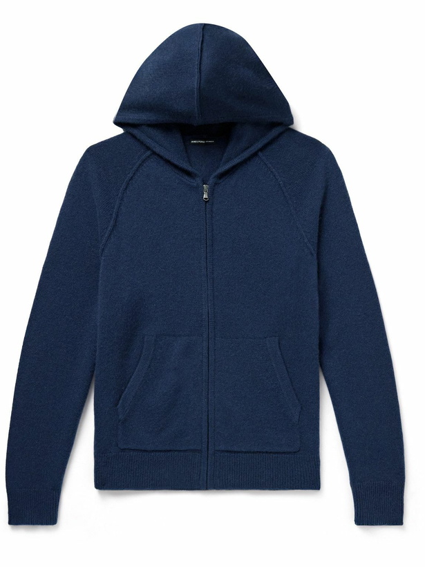 Photo: James Perse - Cashmere Zip-Up Hoodie - Blue