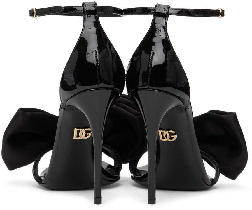 【関税送料込】Dolce&Gabbana Keira Bow Stiletto Sandal Dolce & Gabbana Black Keira Bow Heels Dolce & Gabbana