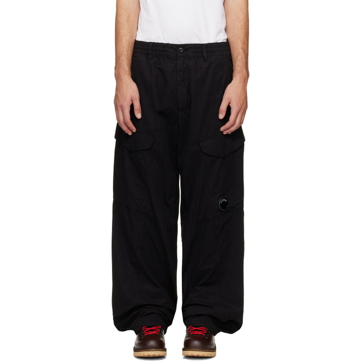 Photo: C.P. Company Black Micro-Reps Boxy Lens Cargo Pants