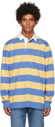 Polo Ralph Lauren Yellow & Blue Rugby Long Sleeve Polo