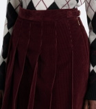 Thom Browne Cotton corduroy pleated miniskirt