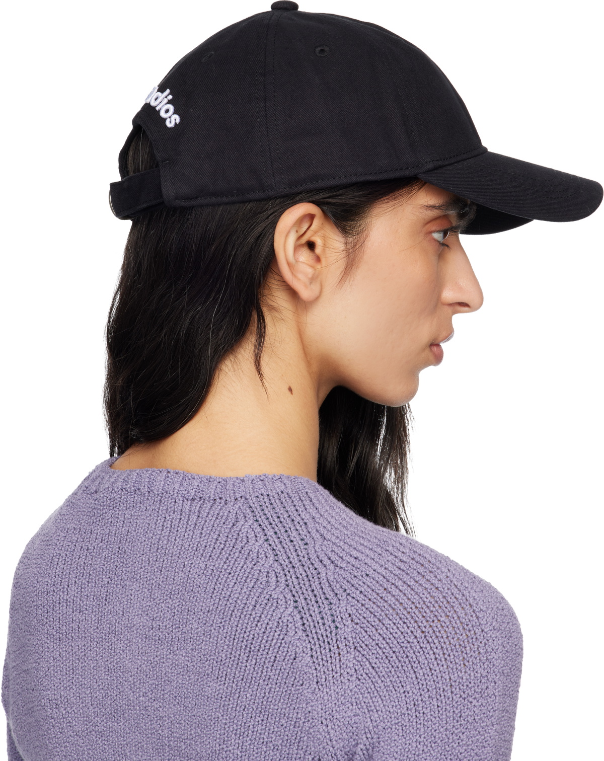 Acne Studios Black Embroidered-Logo Cap