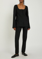 Calvin Klein Erin Straight-leg Wool Trousers Black