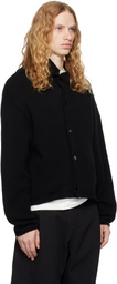 ADER error Black Mock Neck Cardigan