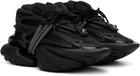 BALMAIN Black Leather Unicorn Low-Top Sneakers