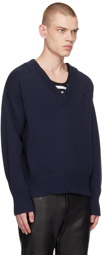 AMI Paris Navy Ami de Cœur Sweater