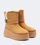 Chloé Nama suede platform ankle boots