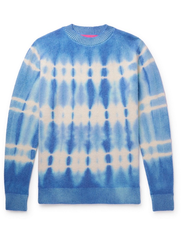 Photo: THE ELDER STATESMAN - Wire Tie-Dyed Cashmere Mock-Neck Sweater - Gray