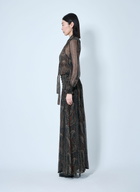 Saint Laurent Lavallière Paisley Silk Crepon Maxi Dress