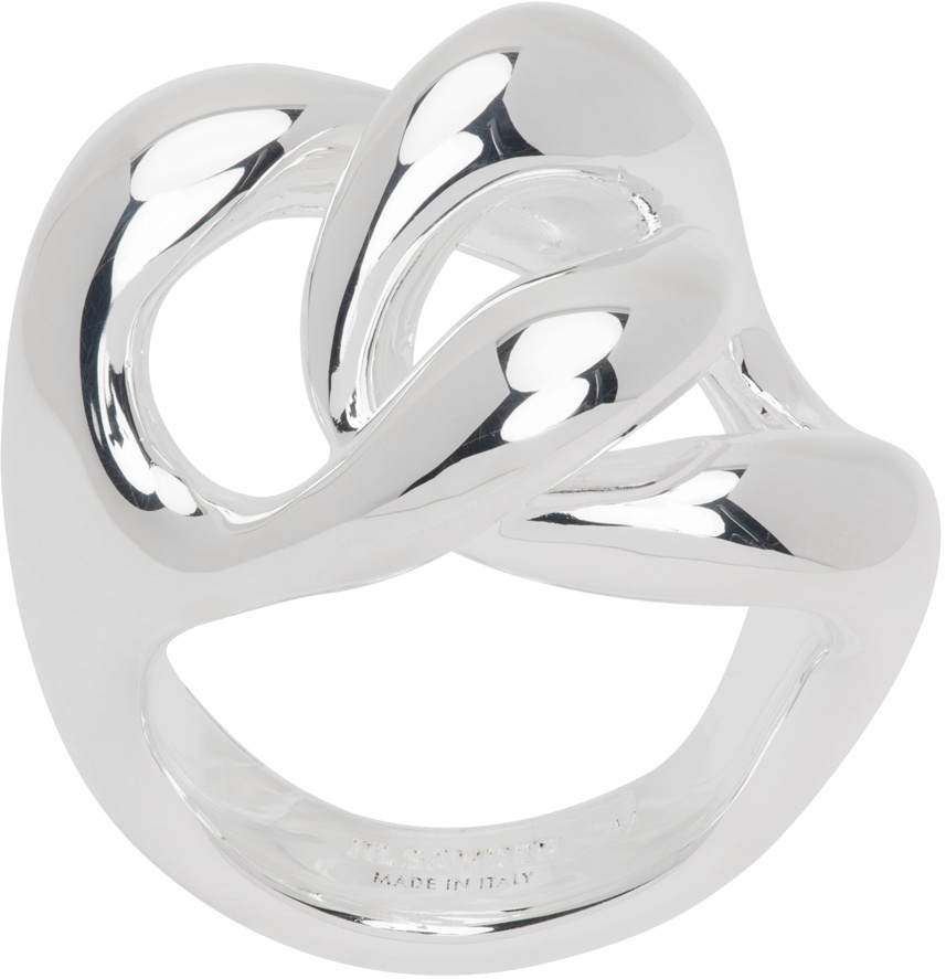 Jil Sander Silver Curb Chain Ring