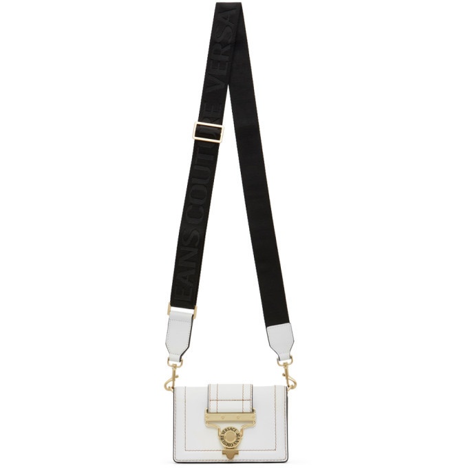 Versace Jeans Couture White Salopette Buckle Belt Bag Versace