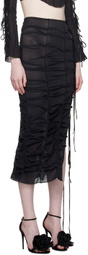 Fancì Club Black Gathered Maxi Skirt