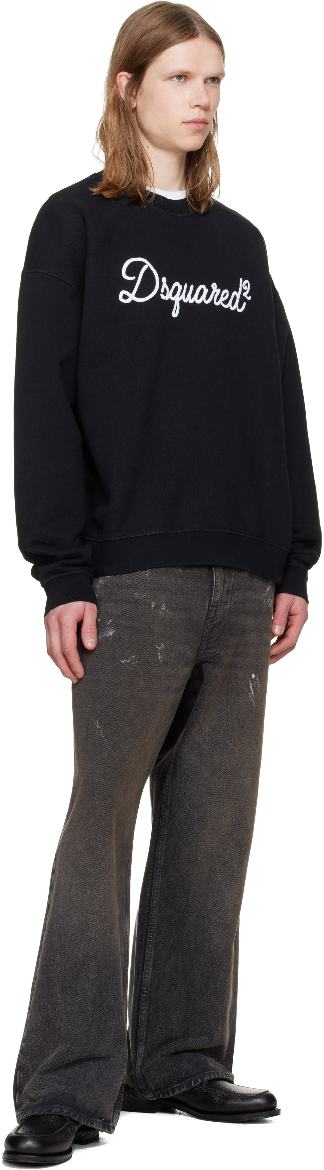 Dsquared2 Black D2 Signature Relax Fit Crewneck